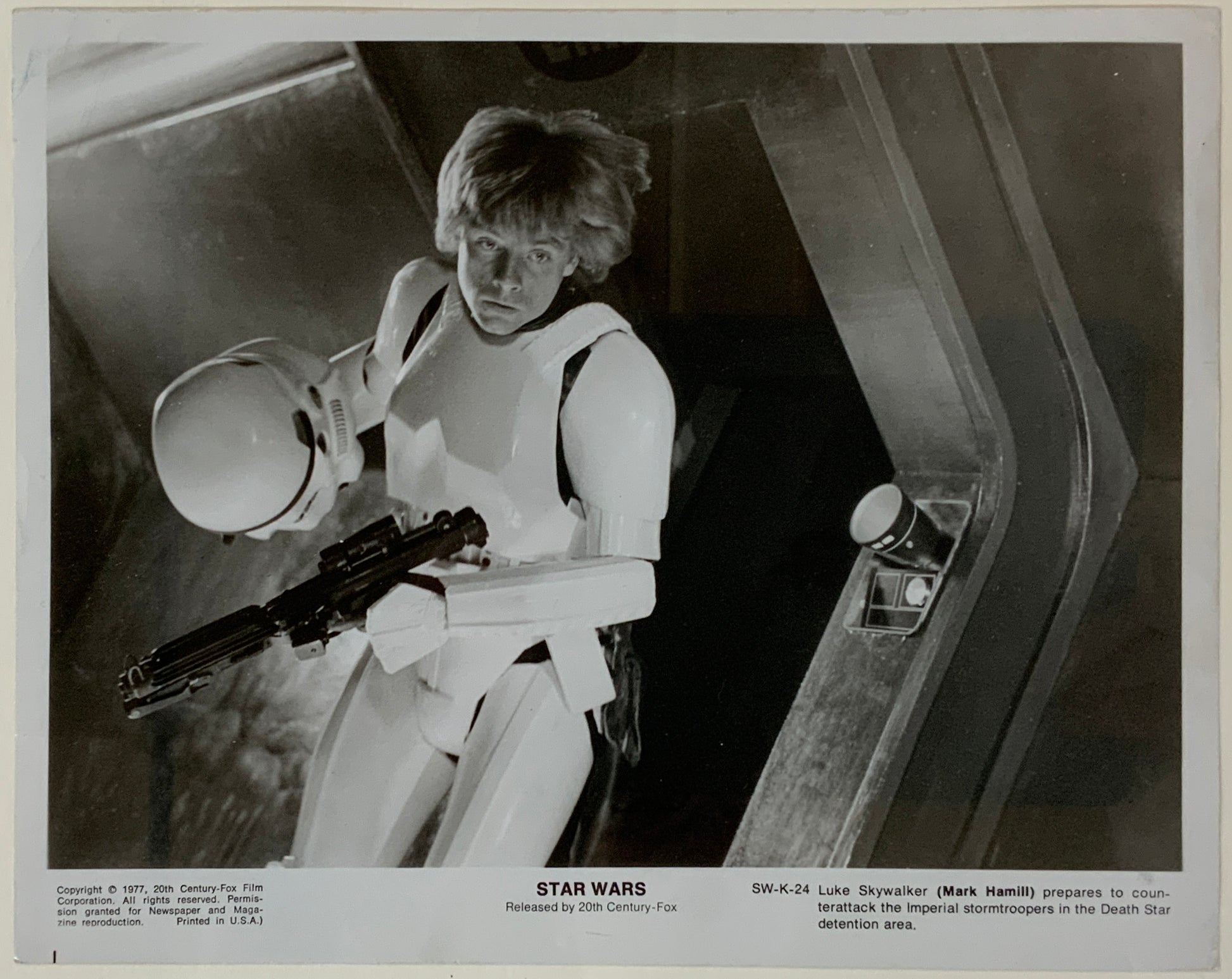 An original 8x10 movie still for the George Lucas film Star Wars (1977)
