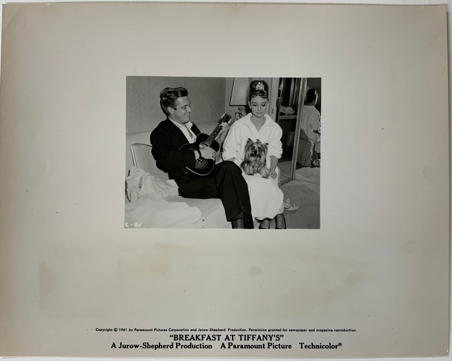 An original candid movie still for the Audrey Hepburn film Breakfast At Tiffany's