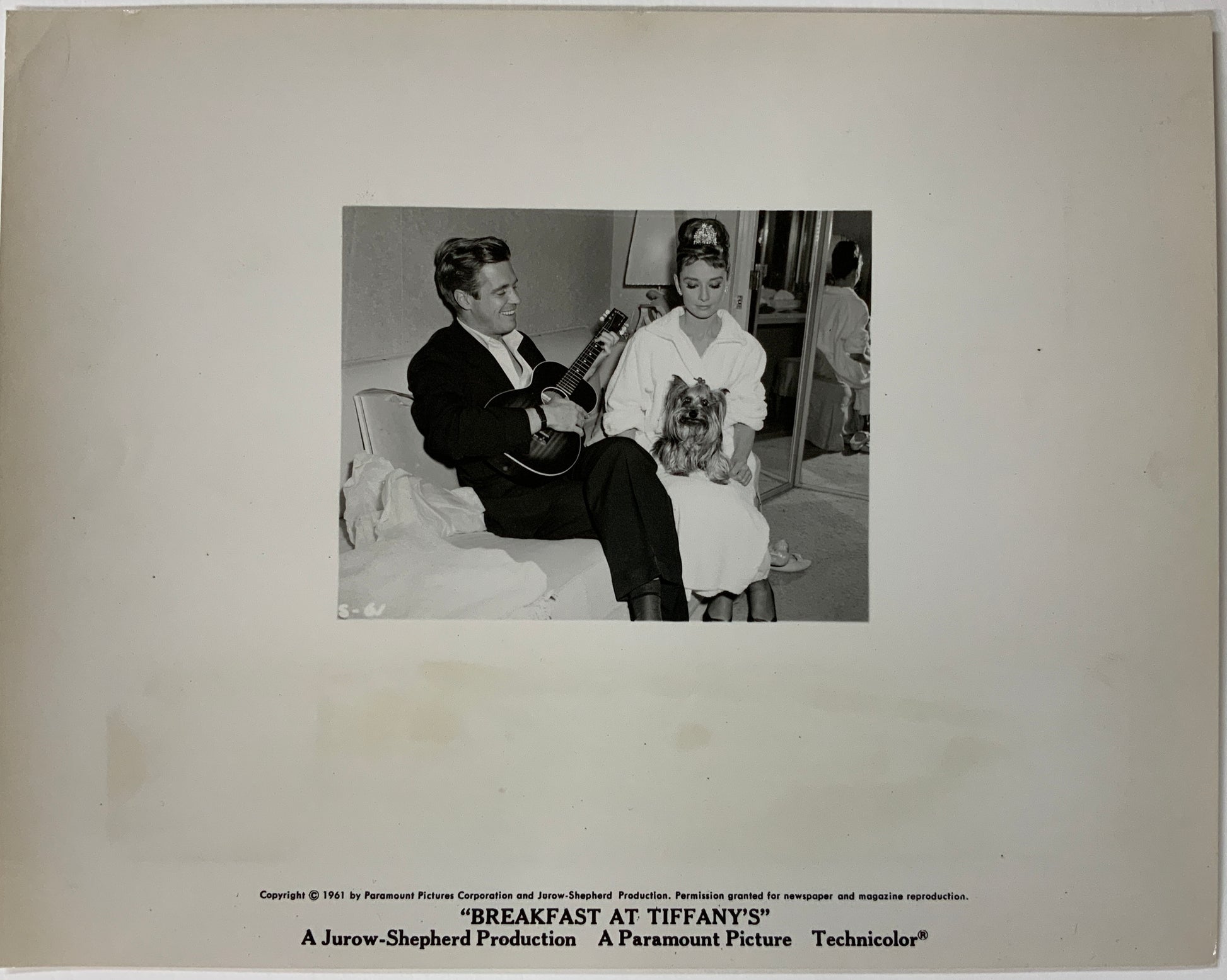 An original candid movie still for the Audrey Hepburn film Breakfast At Tiffany's