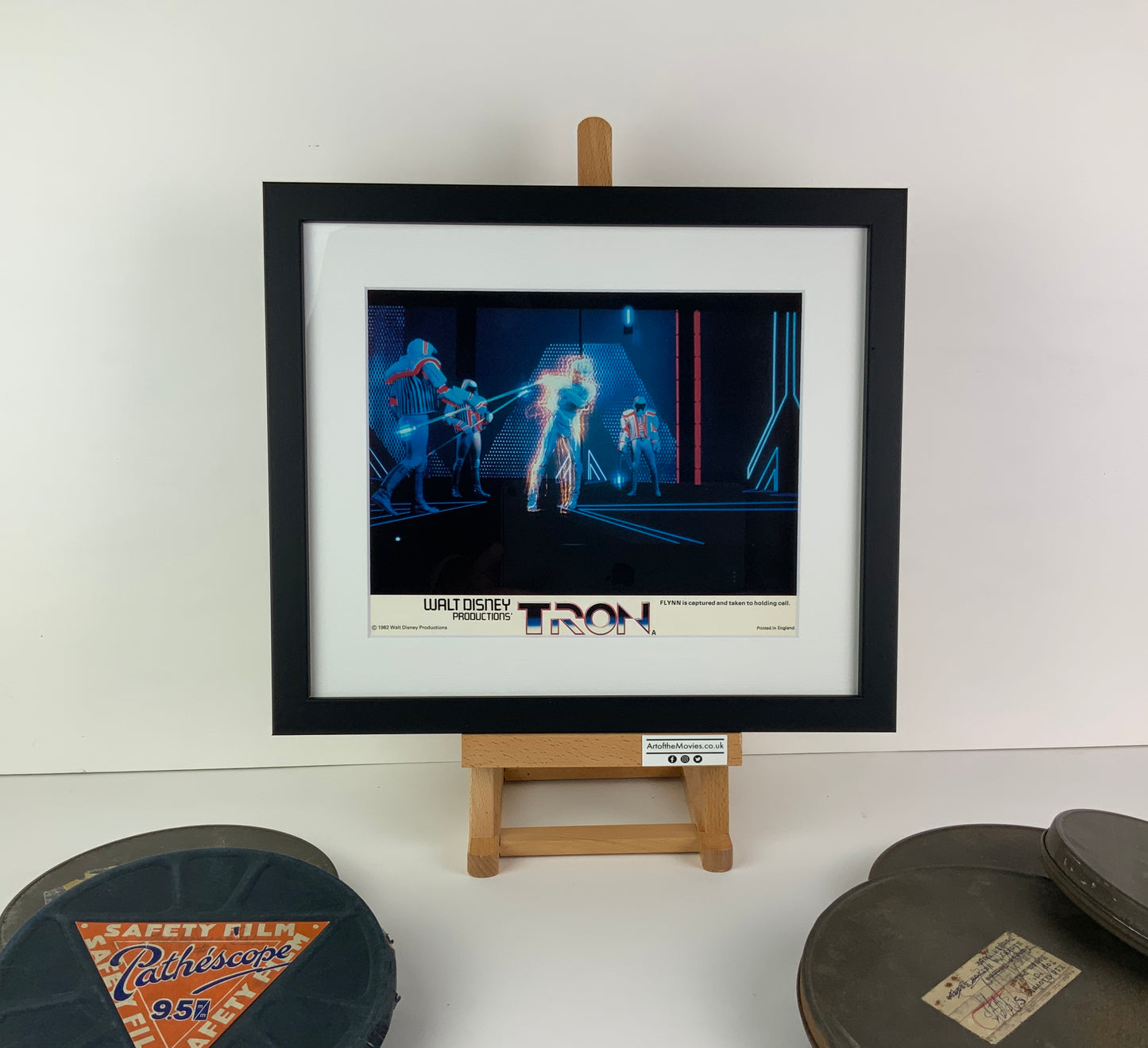 An original and framed 8x10 lc for the Disney film TRON