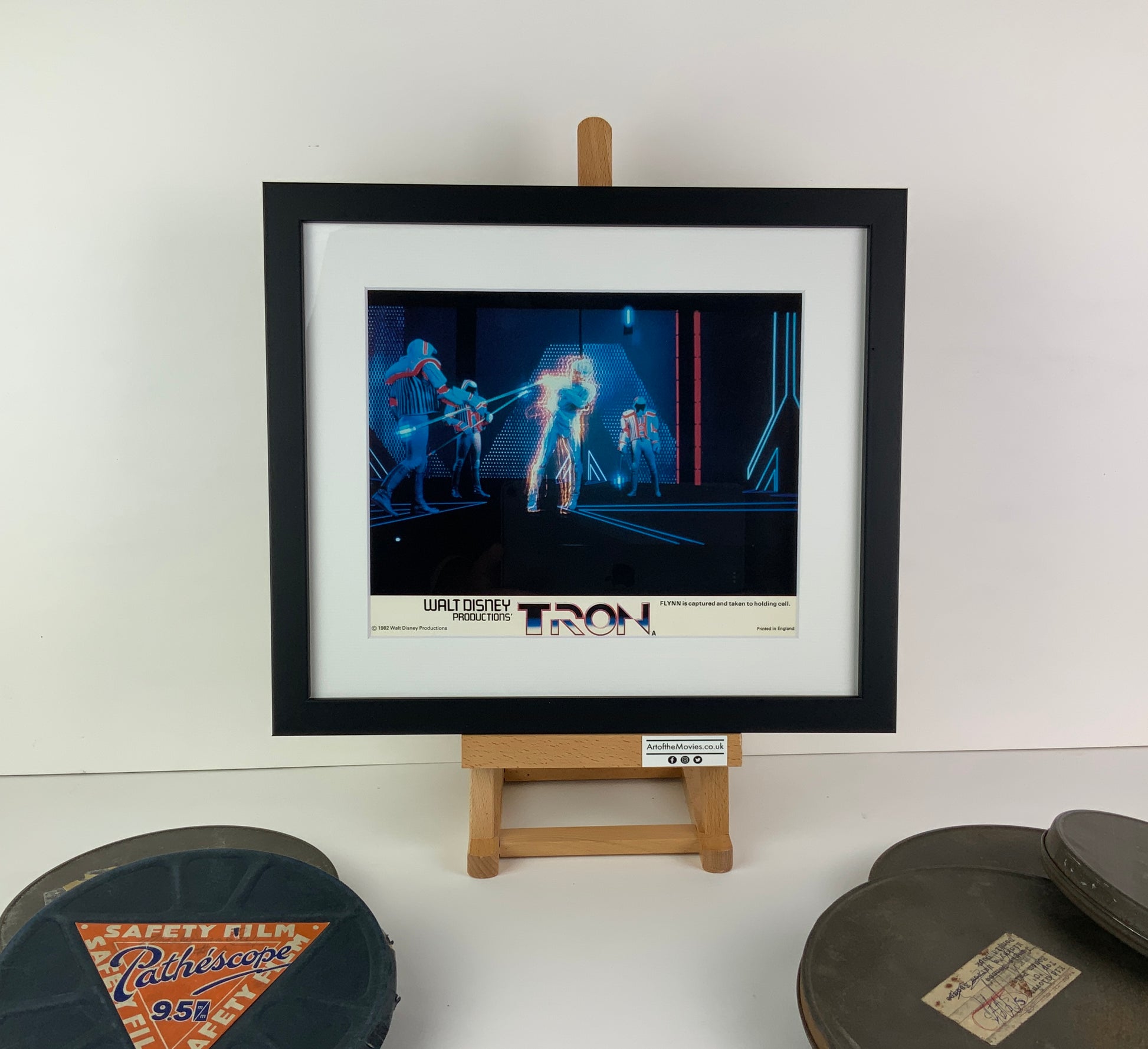 An original and framed 8x10 lc for the Disney film TRON