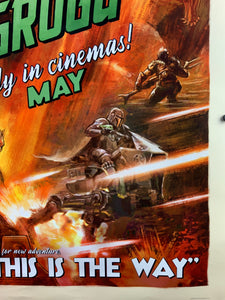 An original movie poster for the film The Mandalorian and Grogu
