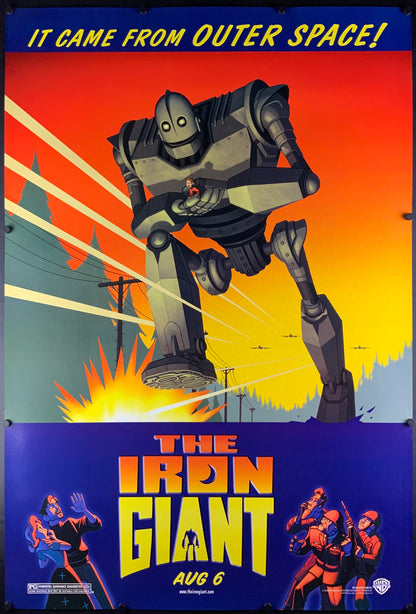 An original movie poster for the Brad Bird film The Iron Giant