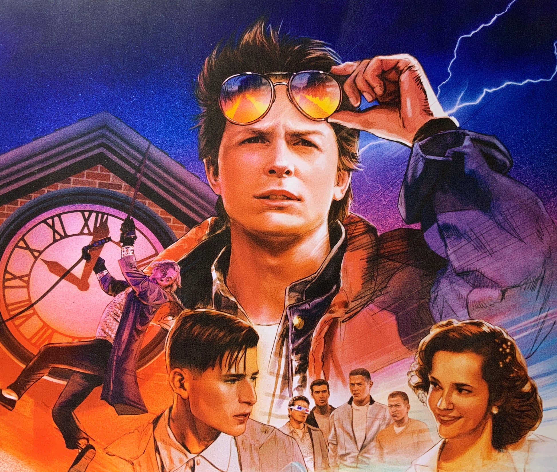 An original movie poster for the fortieth anniversary release of Back To The Future