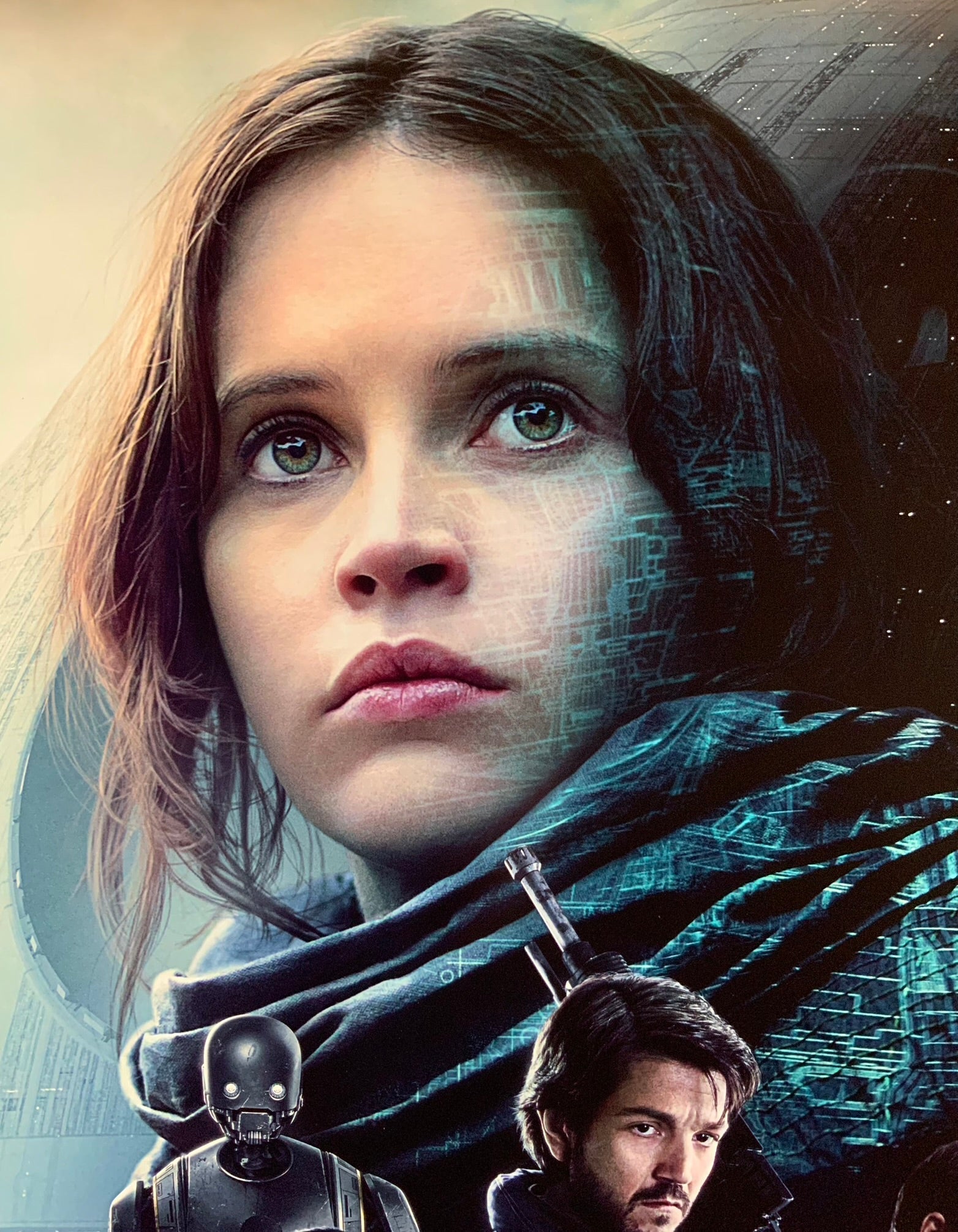 An original movie poster for the film Rogue One A Star Wars Story