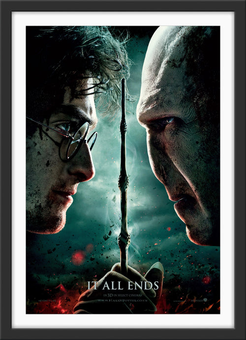 An original movie poster for the film Harry Potter and the Deathly Hallows Part 2