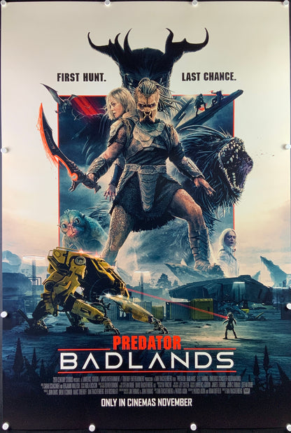 An original movie poster for the film Predator Badlands