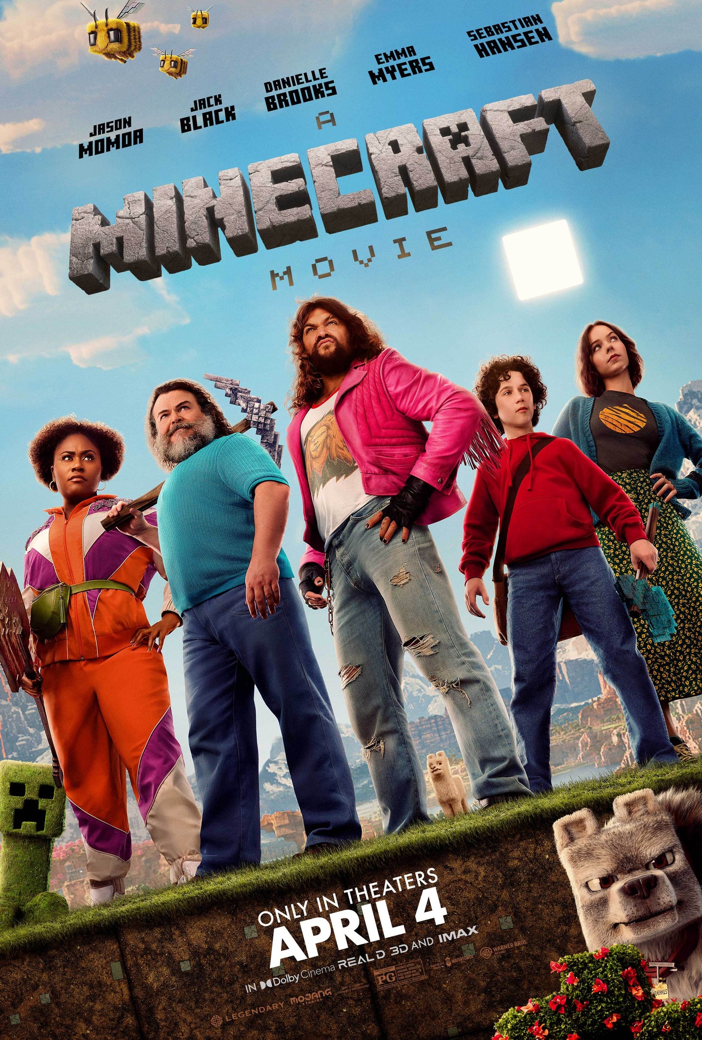 An original movie poster for the film A Minecraft Movie