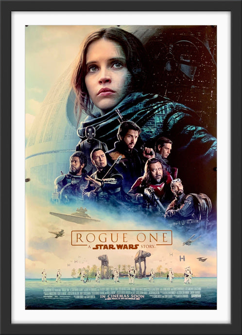 An original movie poster for the film Rogue One A Star Wars Story