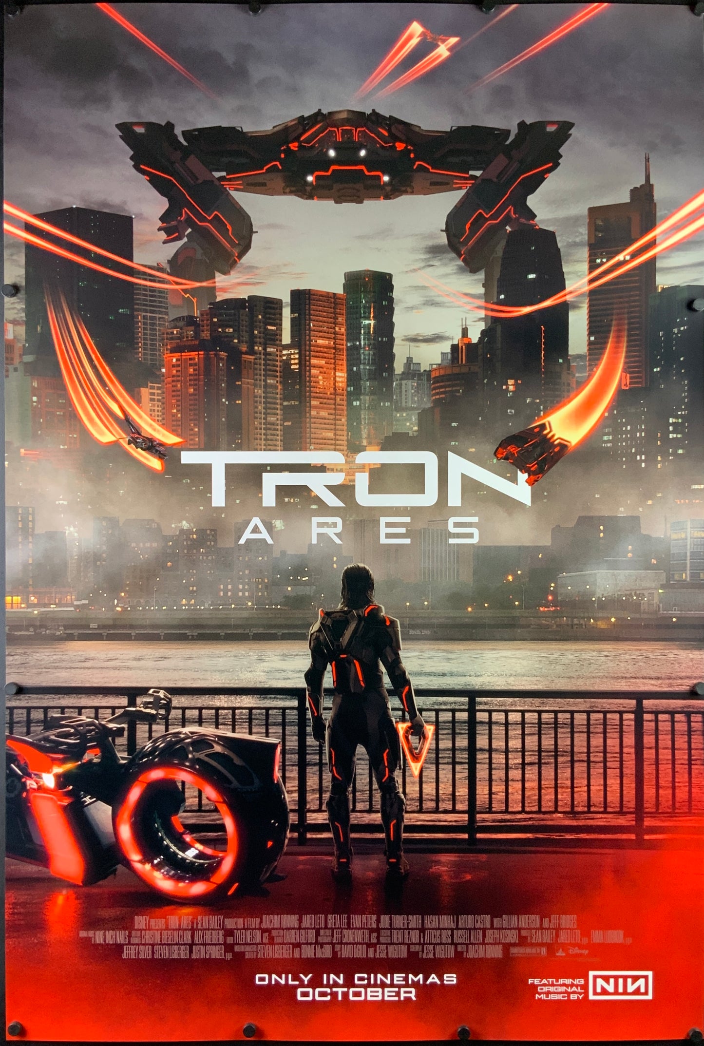 An original movie poster for the film TRON Ares