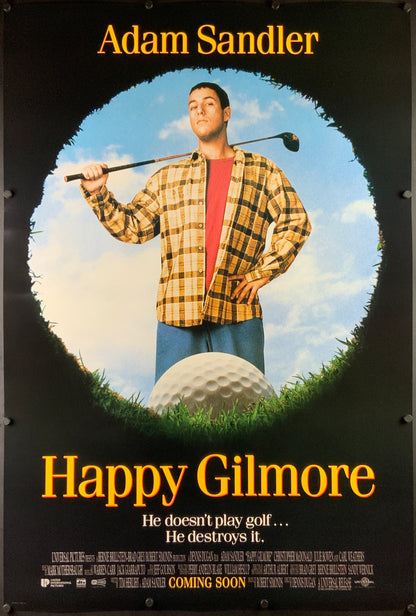 An original movie poster for the Adam Sandler film Happy Gilmore