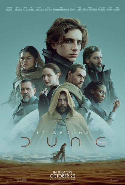 An original movie poster for the Denis Villeneuve film DUNE