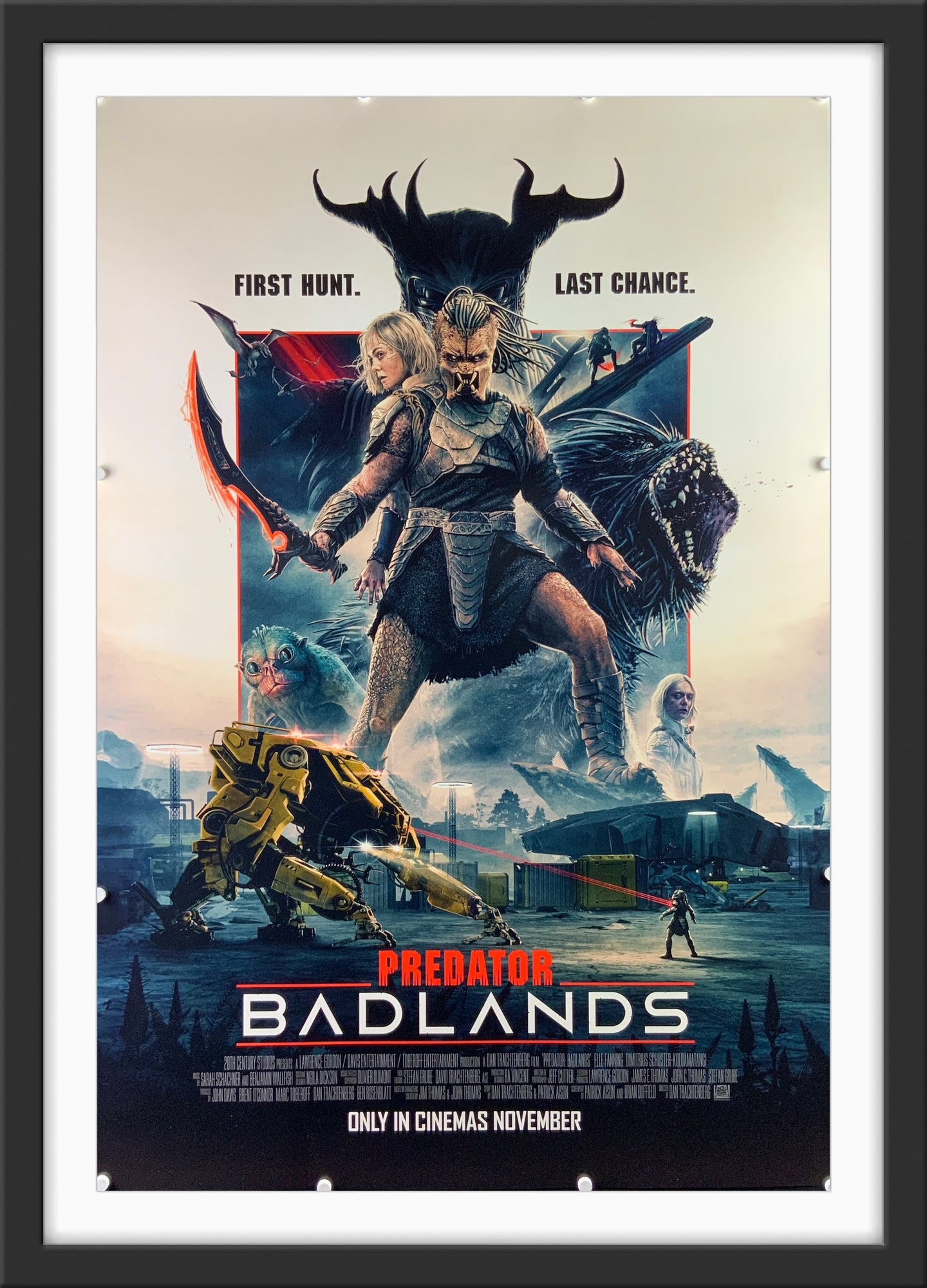 An original movie poster for the film Predator Badlands