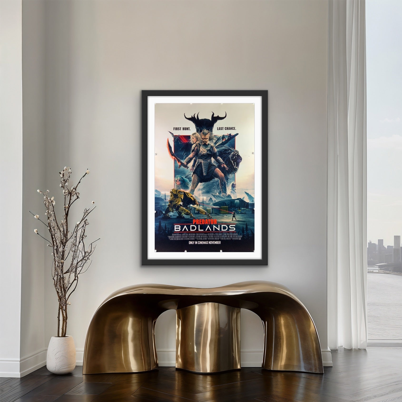 An original movie poster for the film Predator Badlands