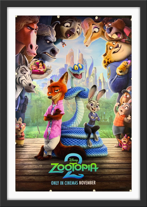 An original movie poster for the Disney film Zootopia 2