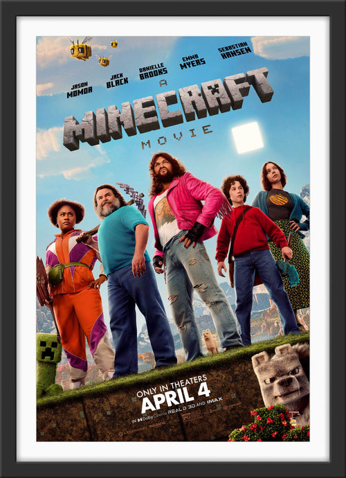 An original movie poster for the film A Minecraft Movie
