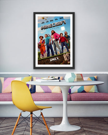 An original movie poster for the film A Minecraft Movie