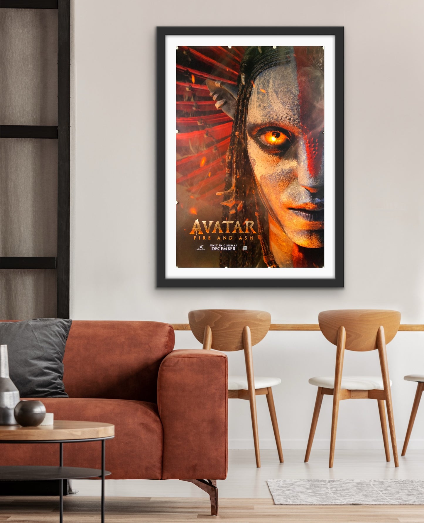 An original one sheet teaser movie poster for the James Cameron film Avatar Fire and Ash