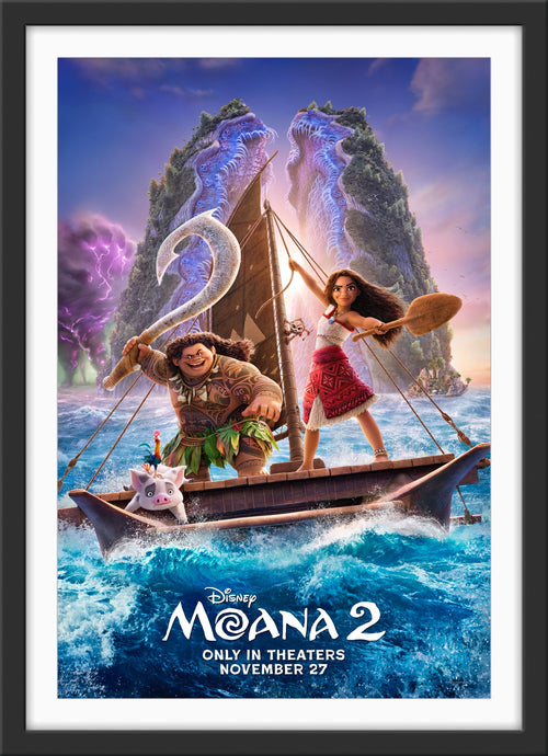 An original movie poster for the Disney film Moana 2