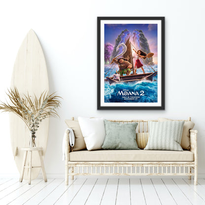 An original movie poster for the Disney film Moana 2