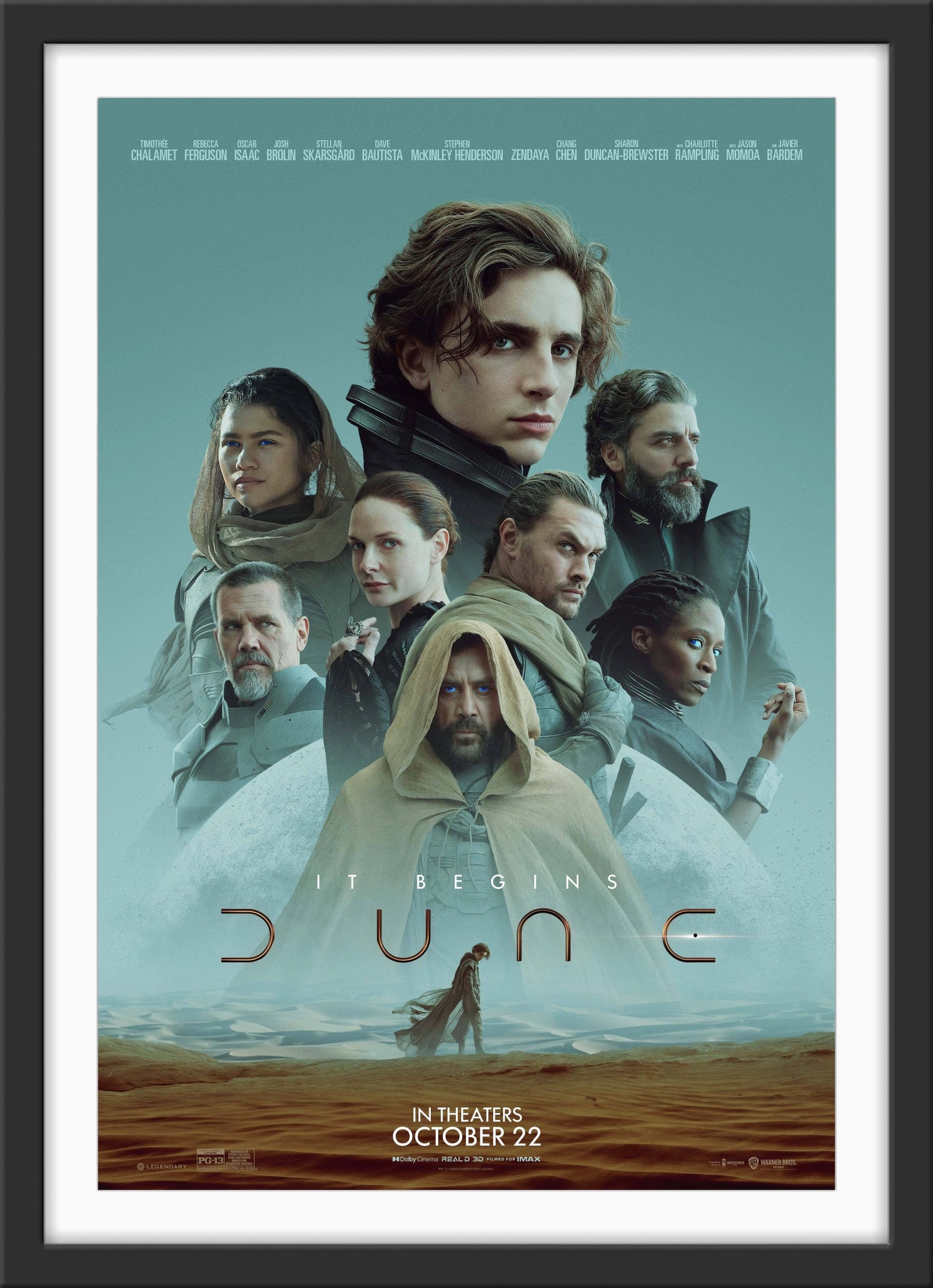 An original movie poster for the Denis Villeneuve film DUNE