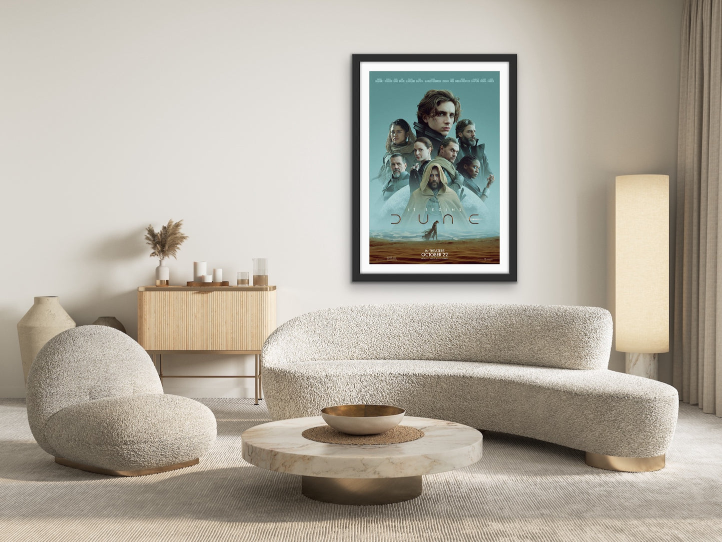 An original movie poster for the Denis Villeneuve film DUNE
