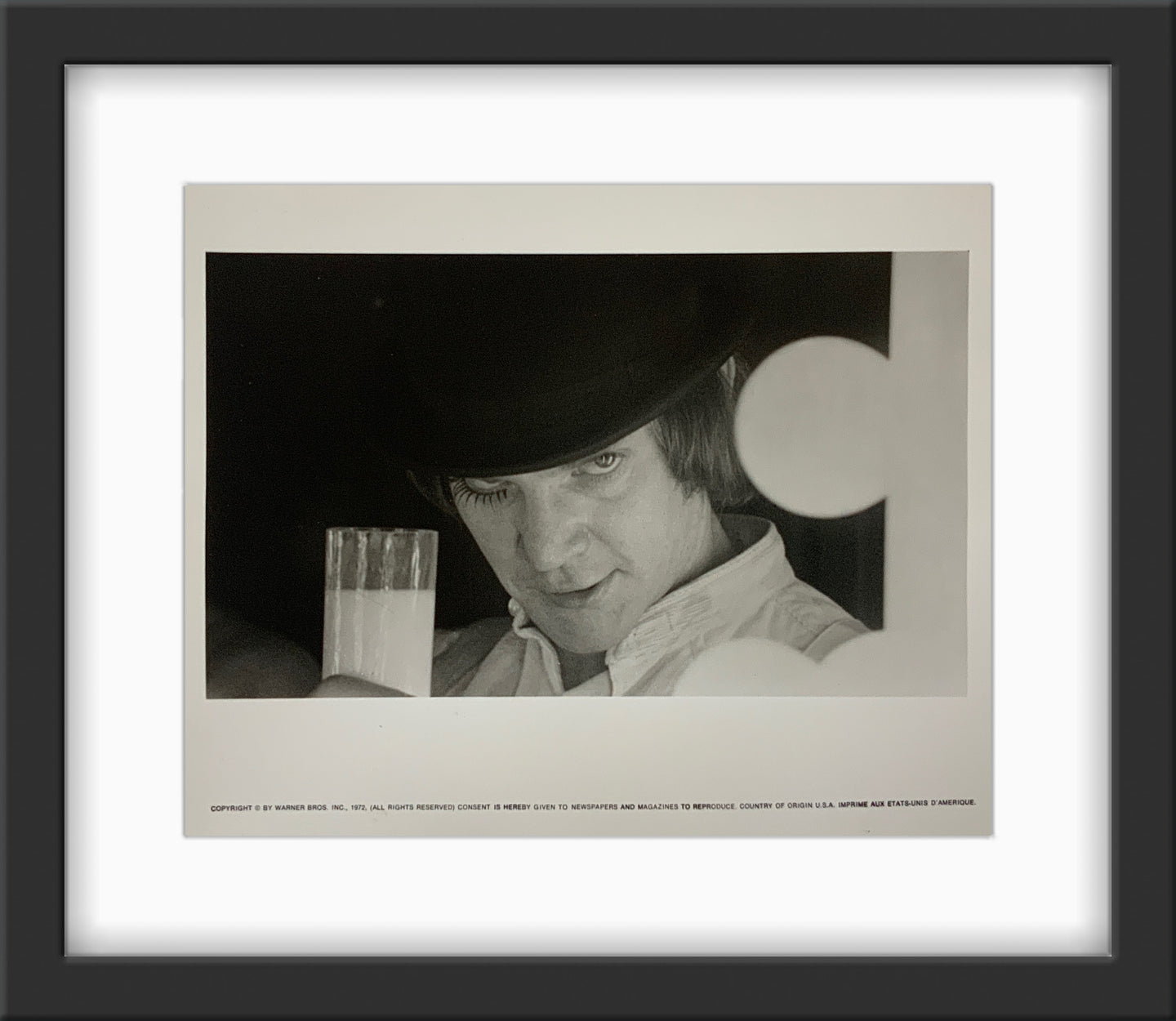 An original movie still for the Stanley Kubrick film A Clockwork Orange