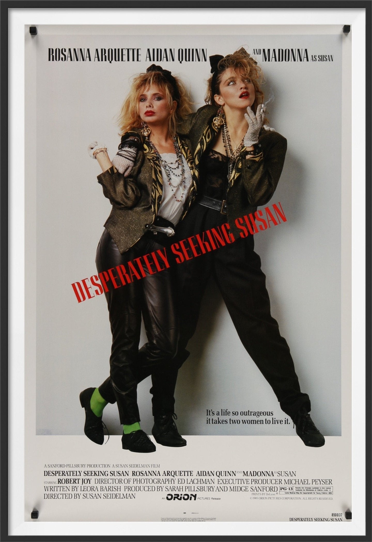 An original movie poster for the Madonna film Desperately Seeking Susan