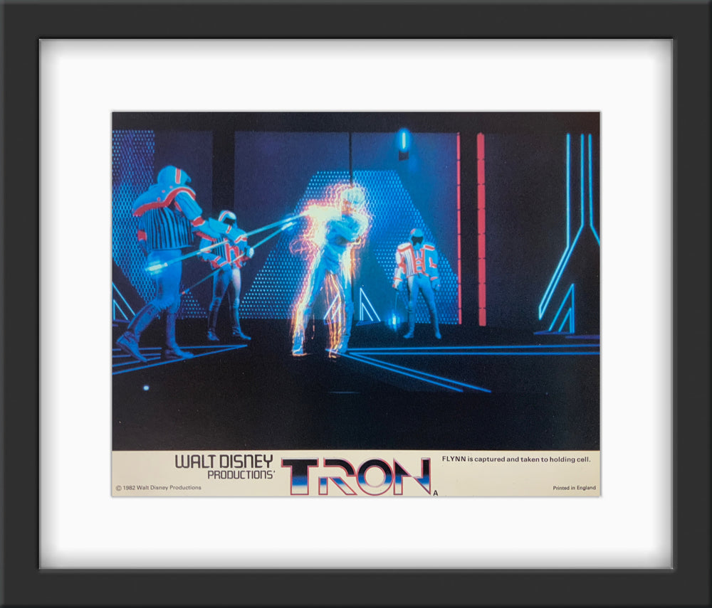 An original and framed 8x10 lc for the Disney film TRON