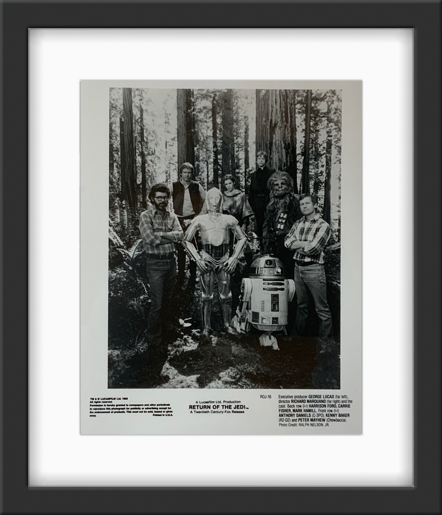 An original 8x10 promotional still from the Star Wars film The Return of the Jedi