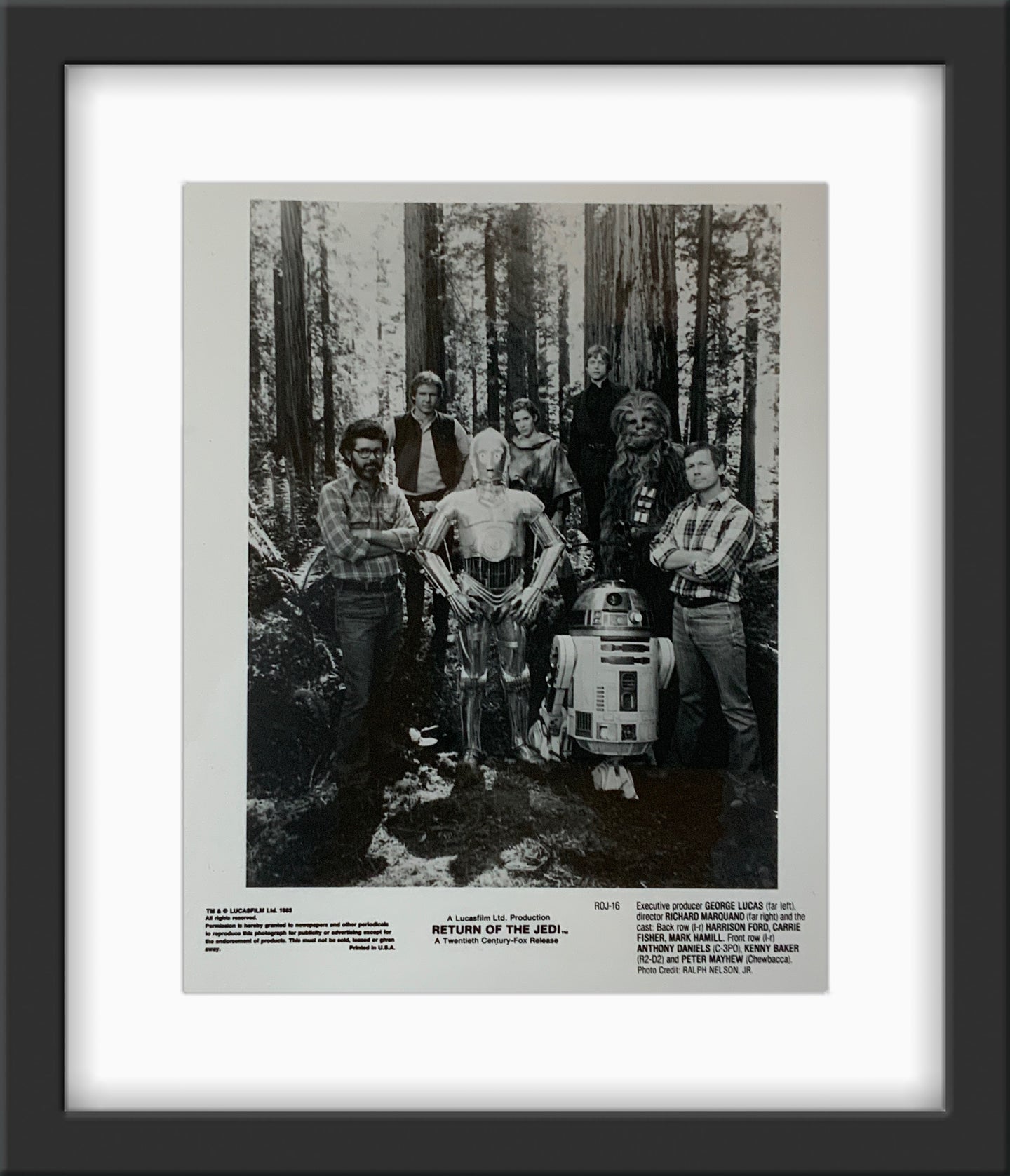 An original 8x10 promotional still from the Star Wars film The Return of the Jedi
