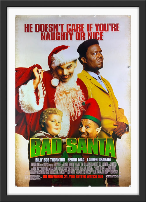 An original movie poster for the film Bad Santa