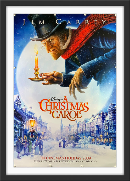 An original movie poster for the Jim Carrey movie A Christmas Carol - 2009