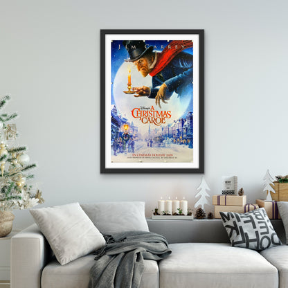 An original movie poster for the Jim Carrey movie A Christmas Carol - 2009