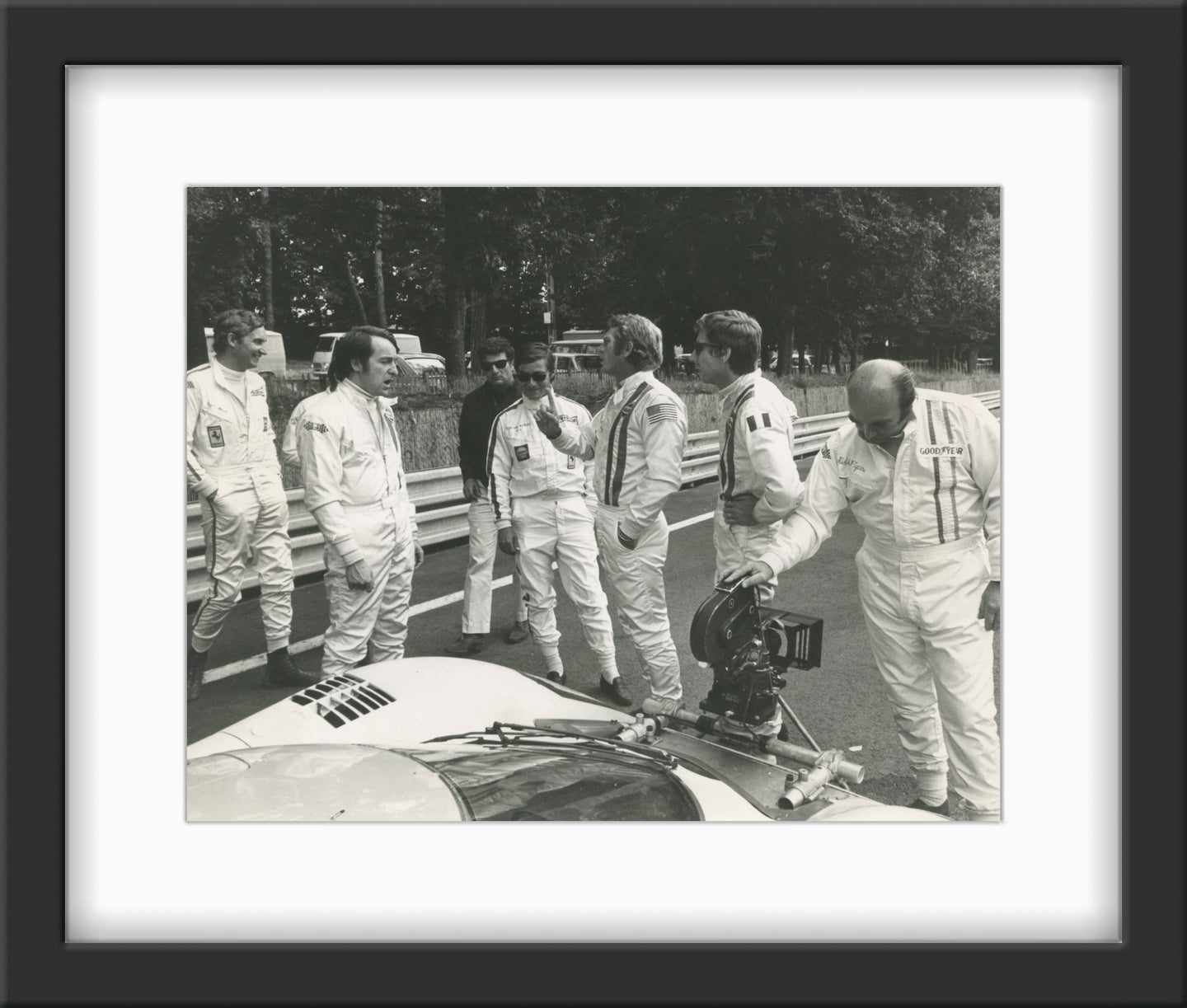 An original candid movie still from the Steve McQueen film Le Mans