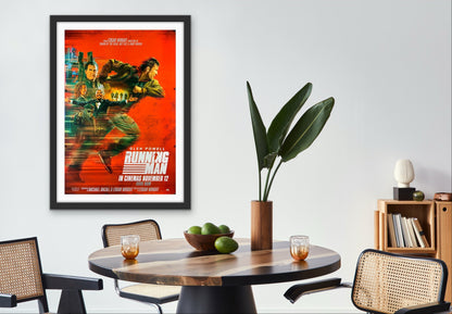 An original movie poster for the Edgar Wright film The Running Man