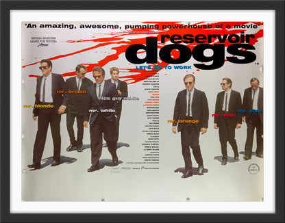 An original UK quad movie poster for the Quentin Tarantino film Reservoir Dogs