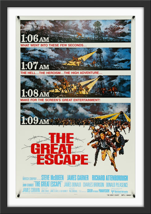 An original movie poster for the film The Great Escape