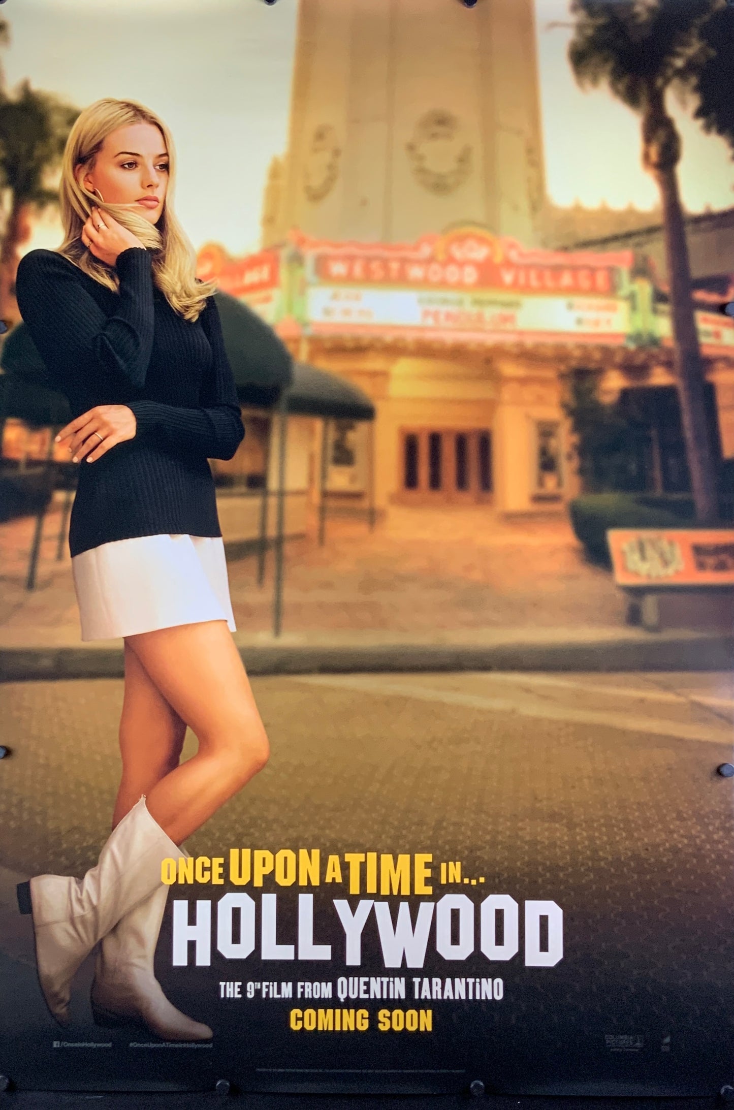 An original movie poster for the Quentin Tarantino film Once Upon A Time In Hollywood