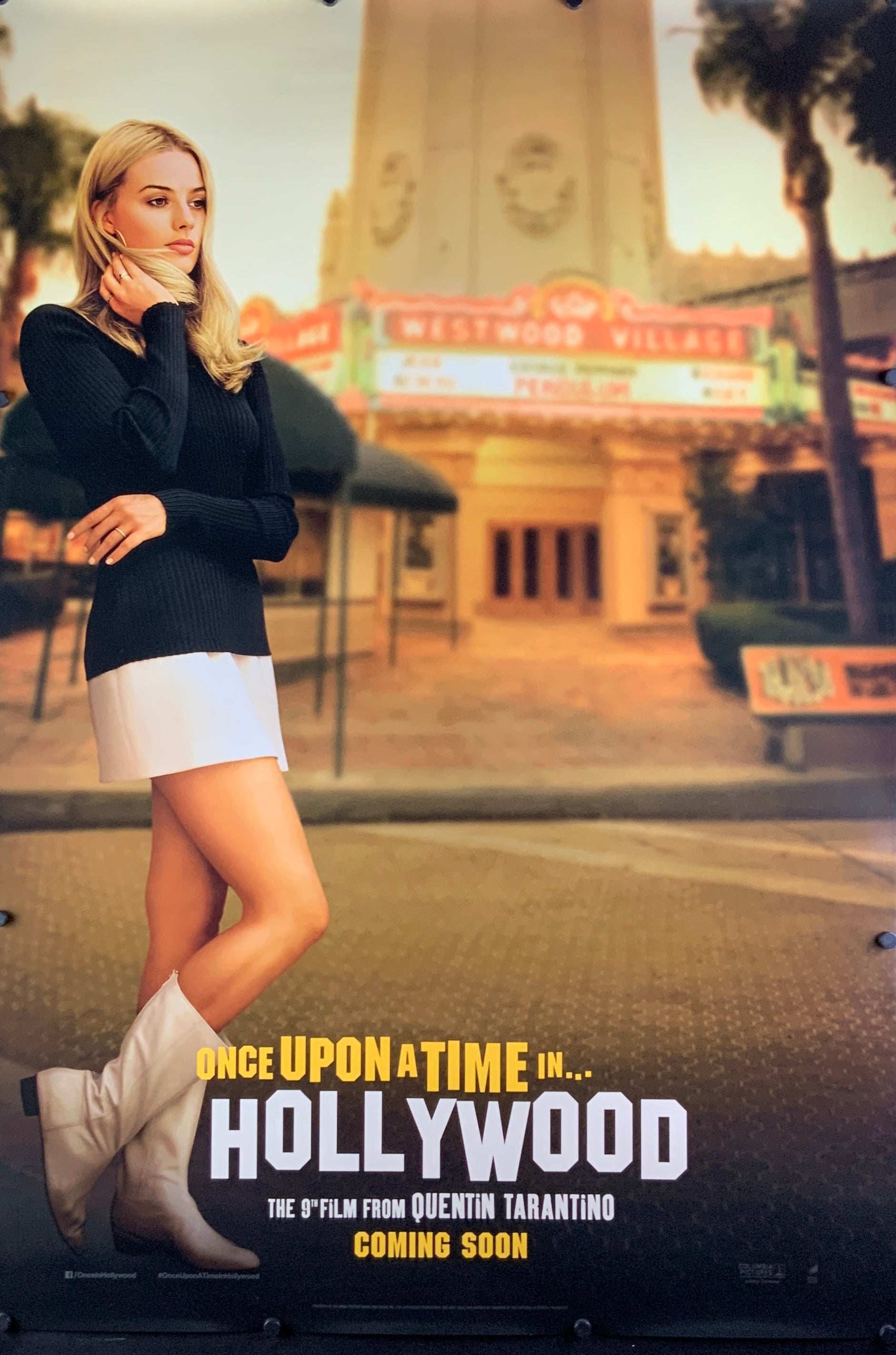 An original movie poster for the Quentin Tarantino film Once Upon A Time In Hollywood