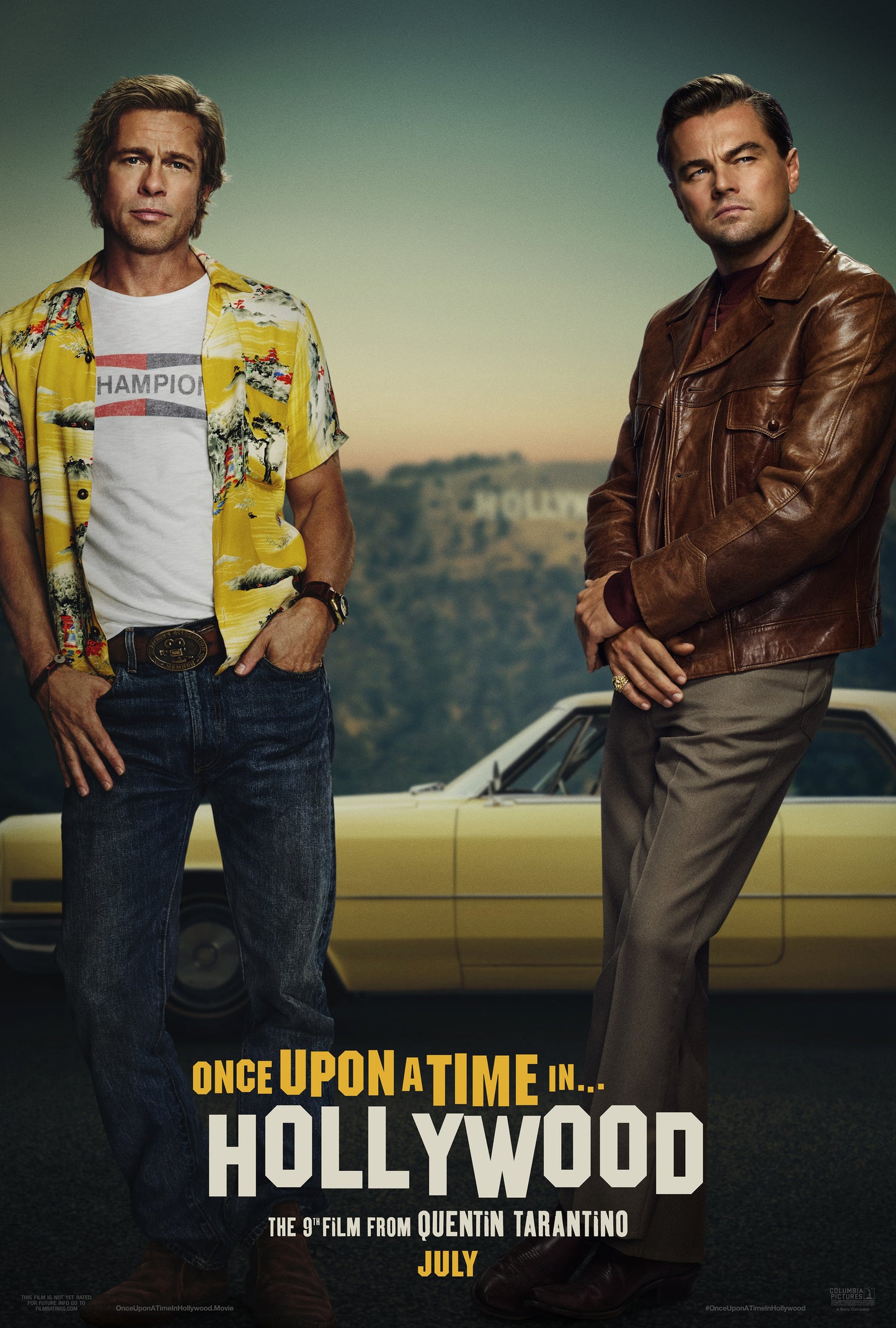 An original movie poster for the Quentin Tarantino film Once Upon A Time In Hollywood