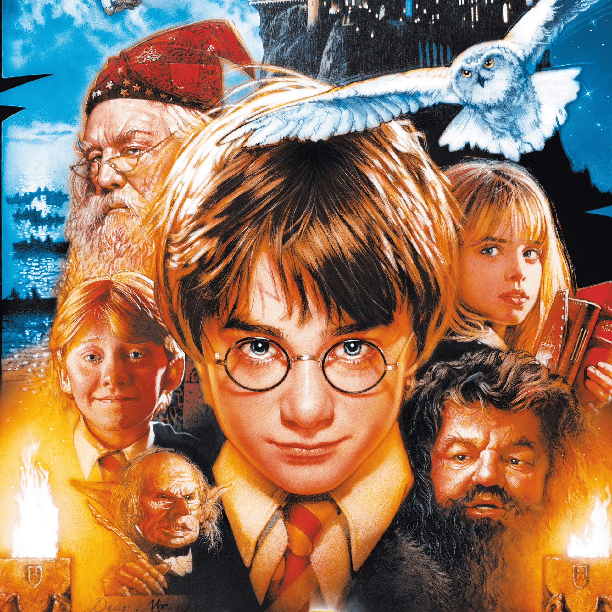 An original DVD and Video poster for the film Harry Potter and the Philosopher's Stone / Sorcerer's Stone