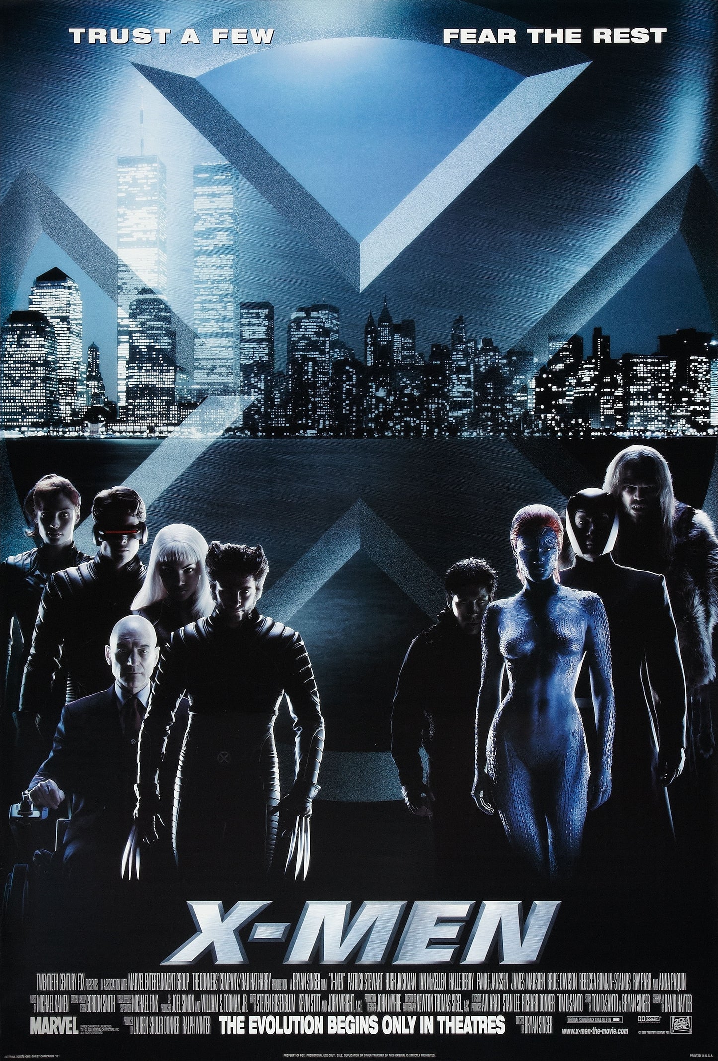 An original movie poster for the superhero film X-Men