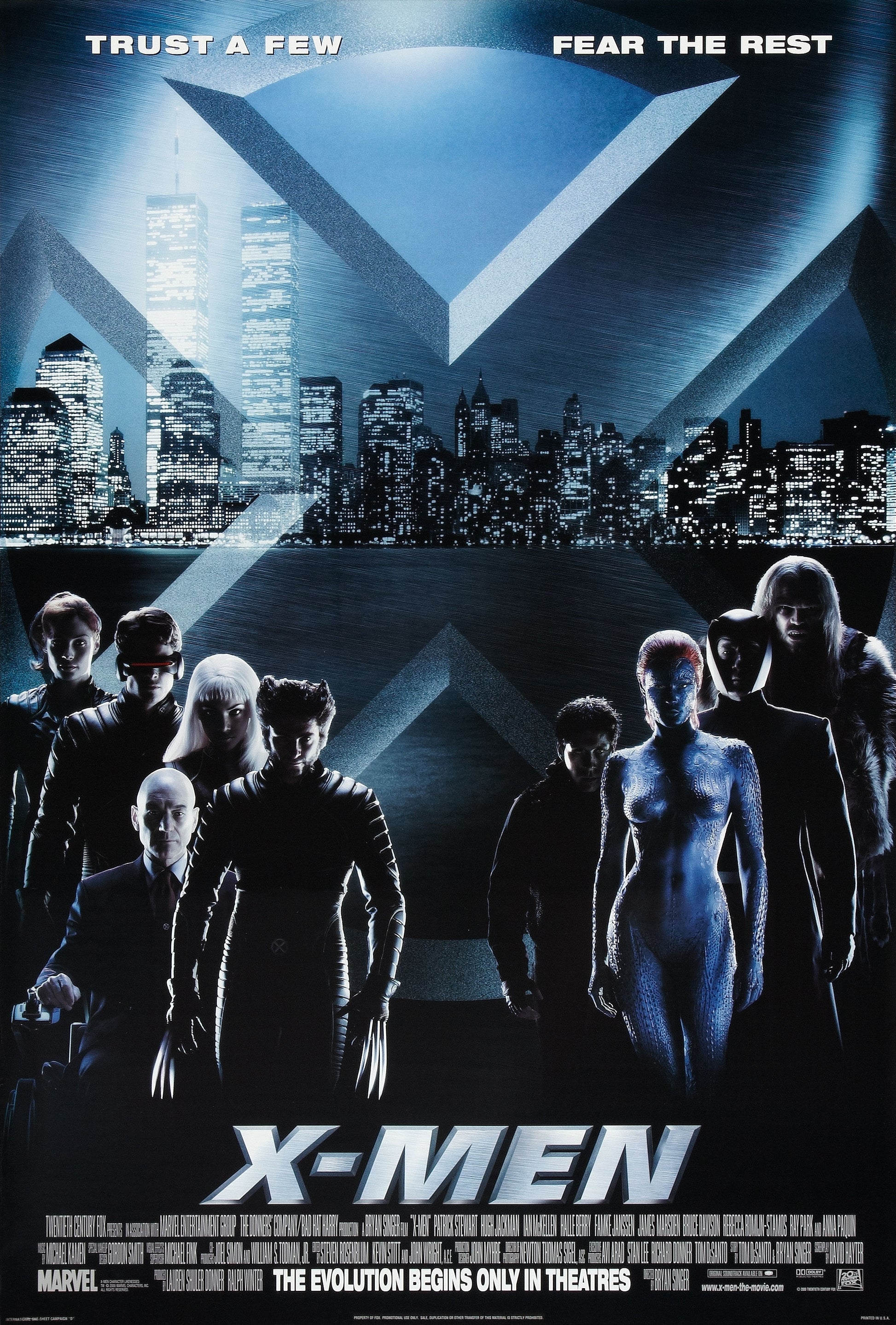 An original movie poster for the superhero film X-Men