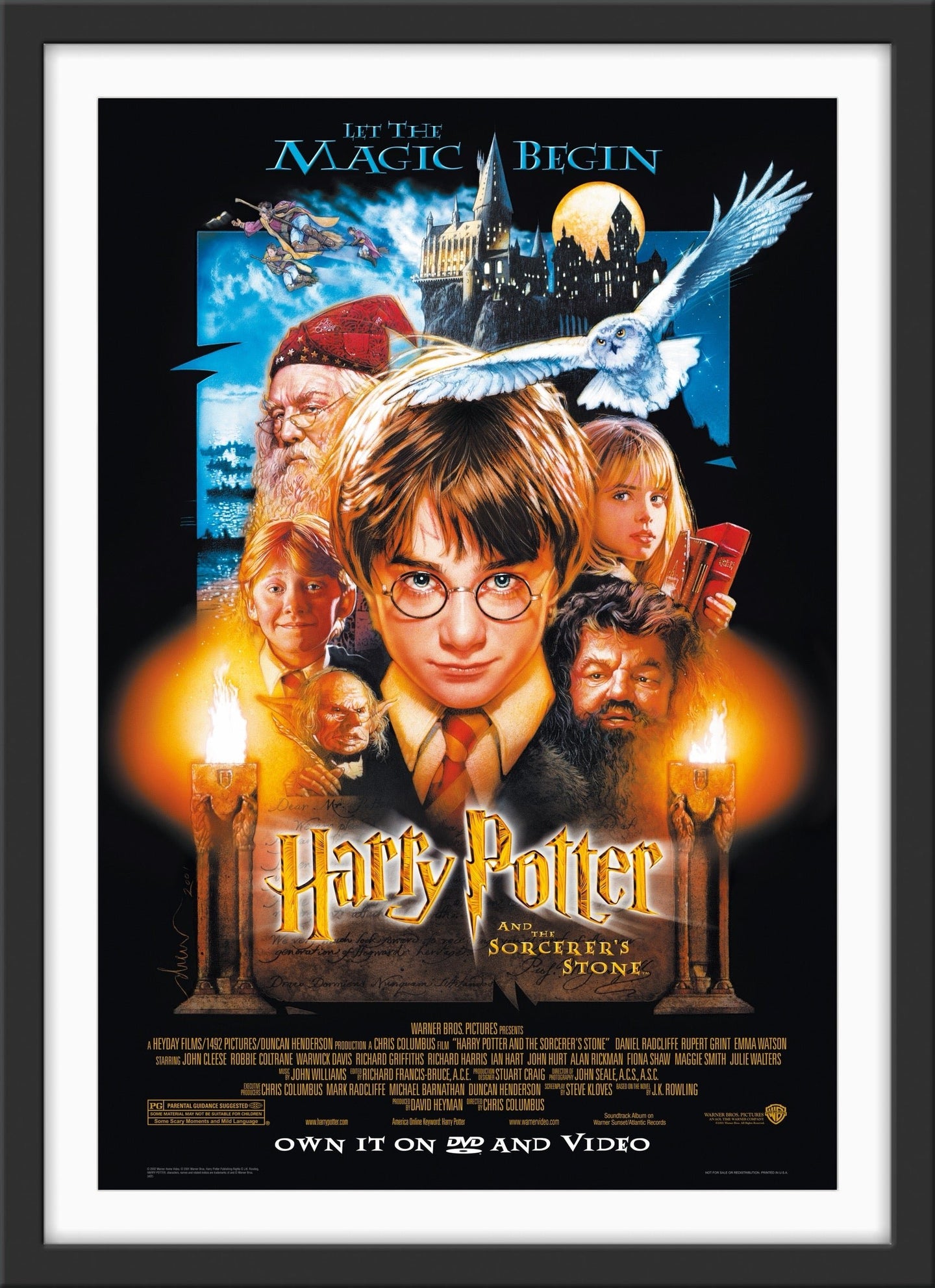 An original DVD and Video poster for the film Harry Potter and the Philosopher's Stone / Sorcerer's Stone