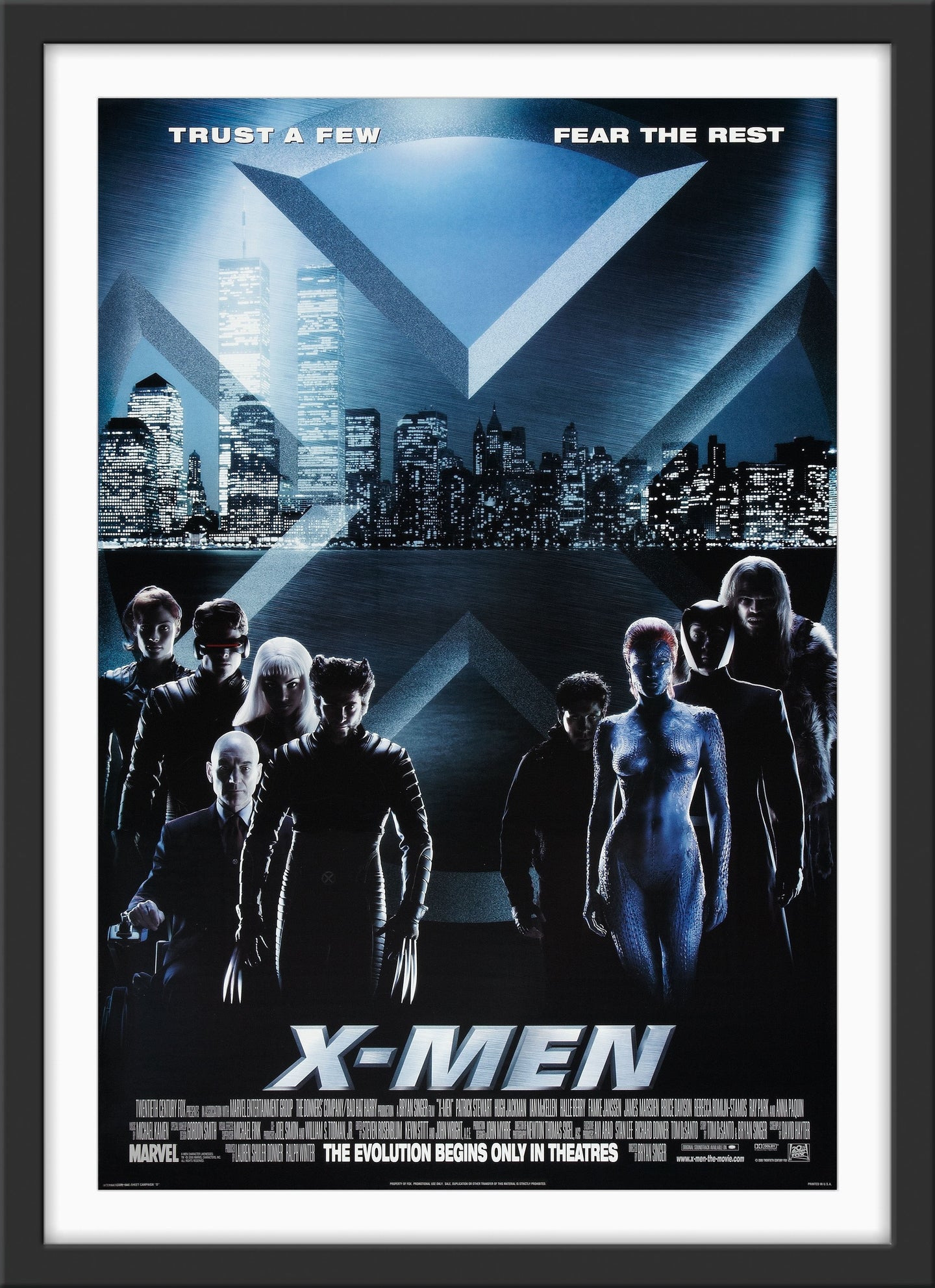 An original movie poster for the superhero film X-Men