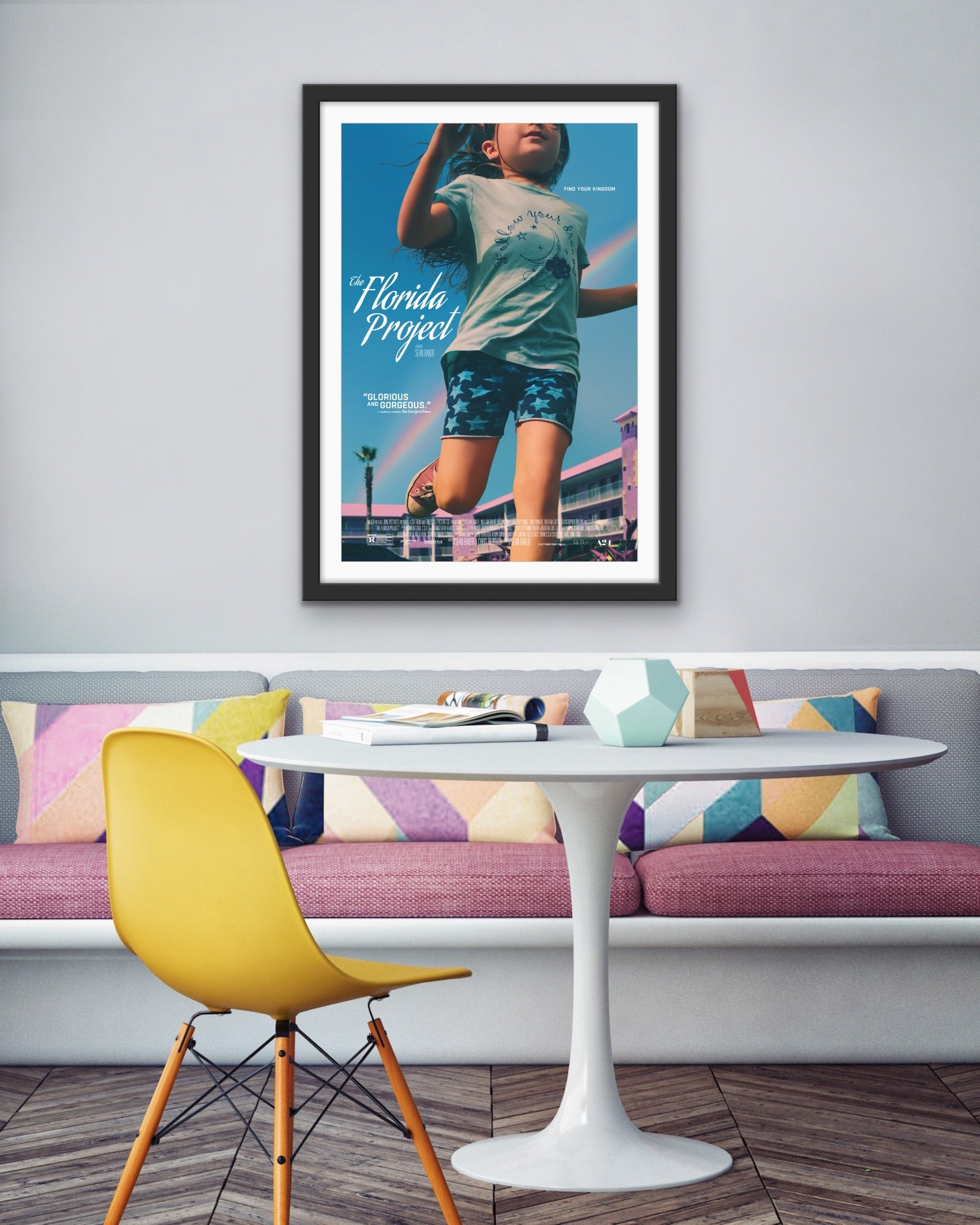 An original movie poster for the film The Florida Project