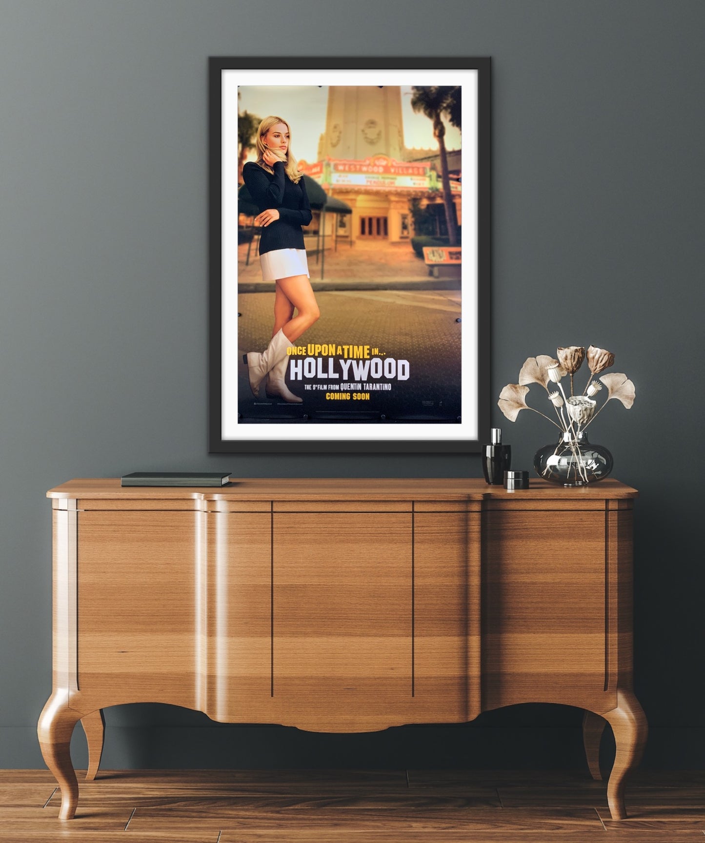 An original movie poster for the Quentin Tarantino film Once Upon A Time In Hollywood
