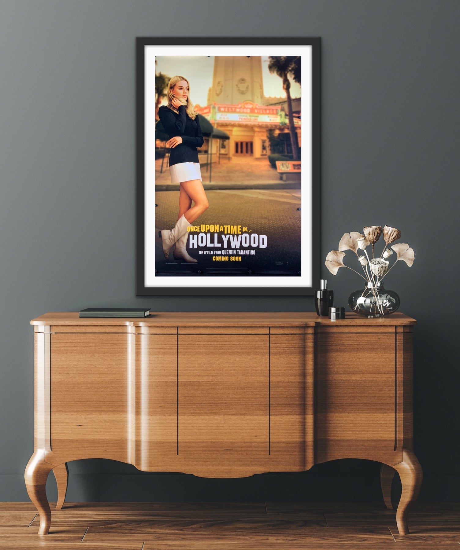 An original movie poster for the Quentin Tarantino film Once Upon A Time In Hollywood