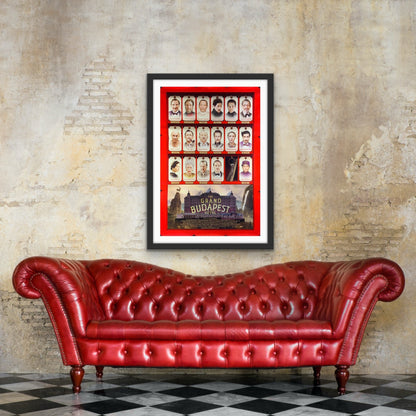 An original movie poster for the Wes Anderson film The Grand Budapest Hotel